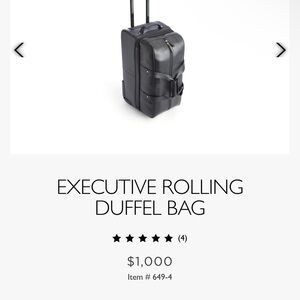 Black Executive Rolling Duffel Bag
